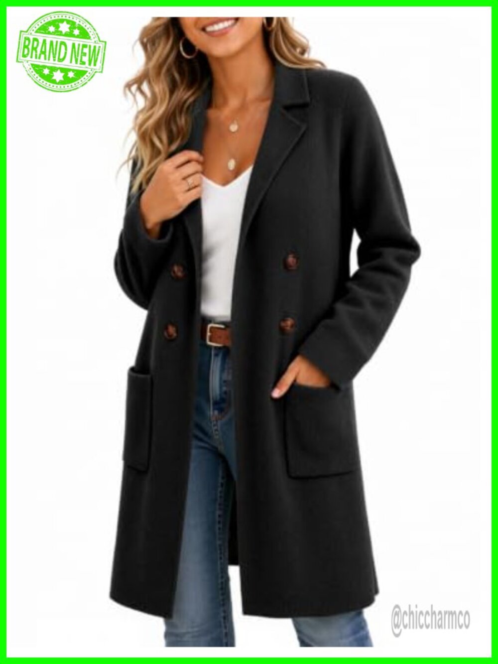 Open Front Long Cardigan Sweater Coatigan Notch Collar Fall Winter